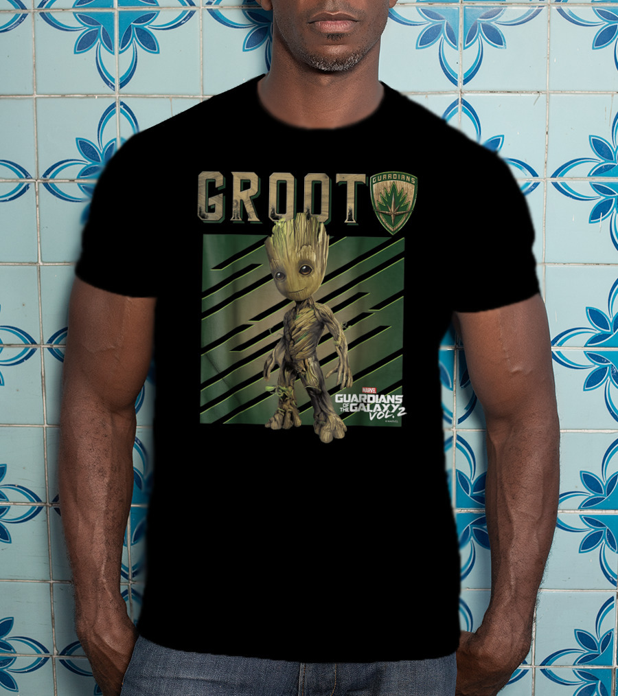 Marvel Guardians Of The Galaxy Vol. 2 Baby Groot Guardians Shield T-Shirt