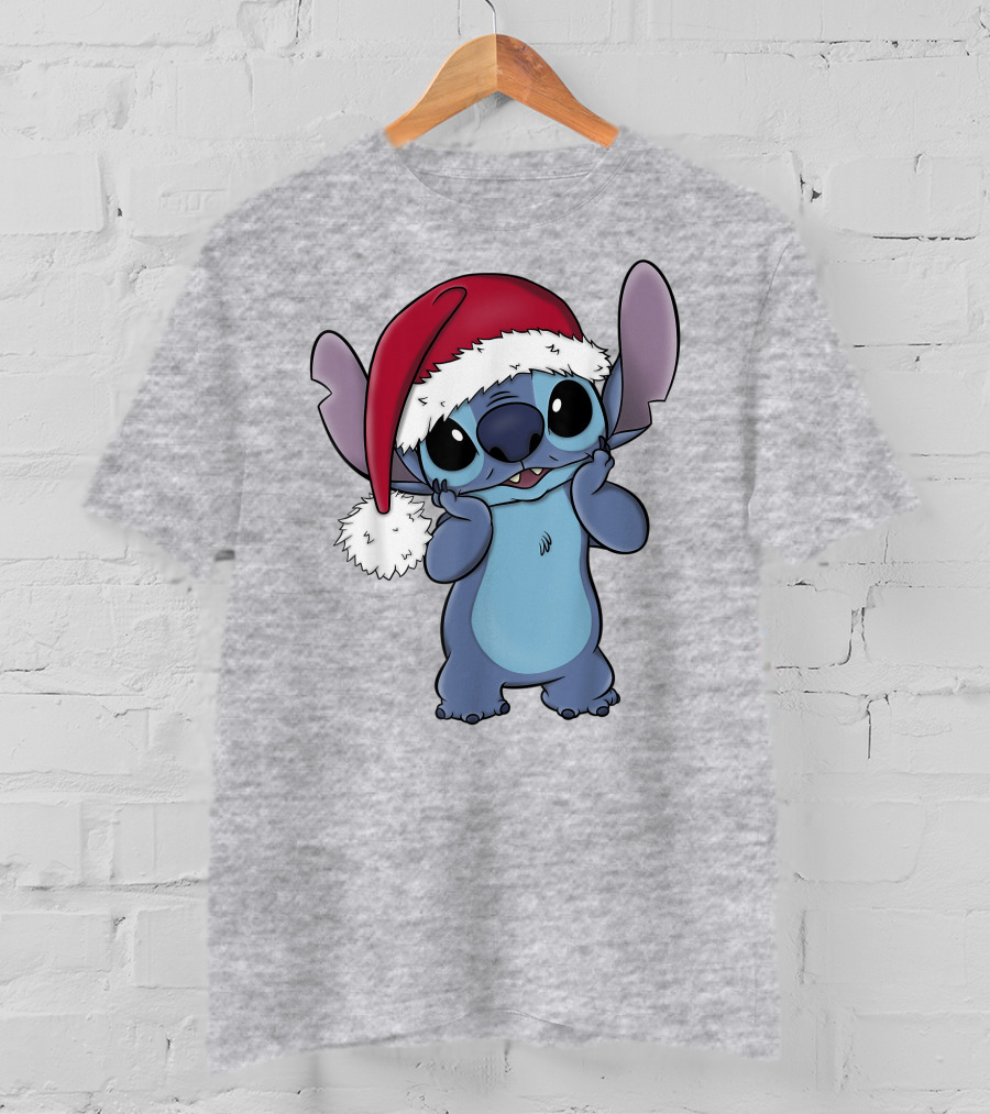 Lilo And Stitch Disney Christmas Santa Hat Stitch T-Shirt