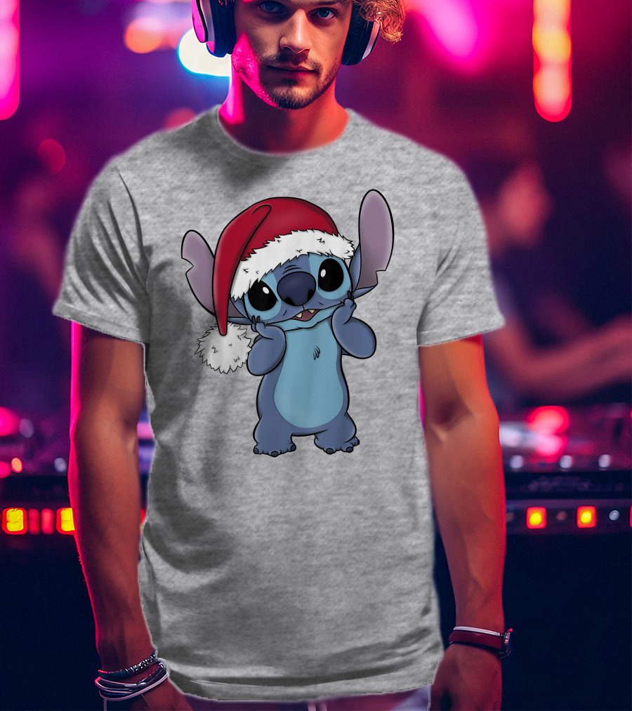 Lilo And Stitch Disney Christmas Santa Hat Stitch T-Shirt
