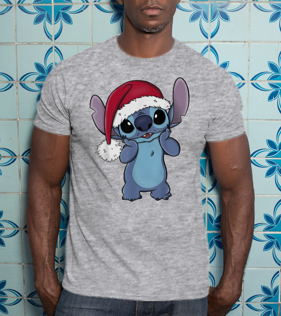 Lilo And Stitch Disney Christmas Santa Hat Stitch T-Shirt