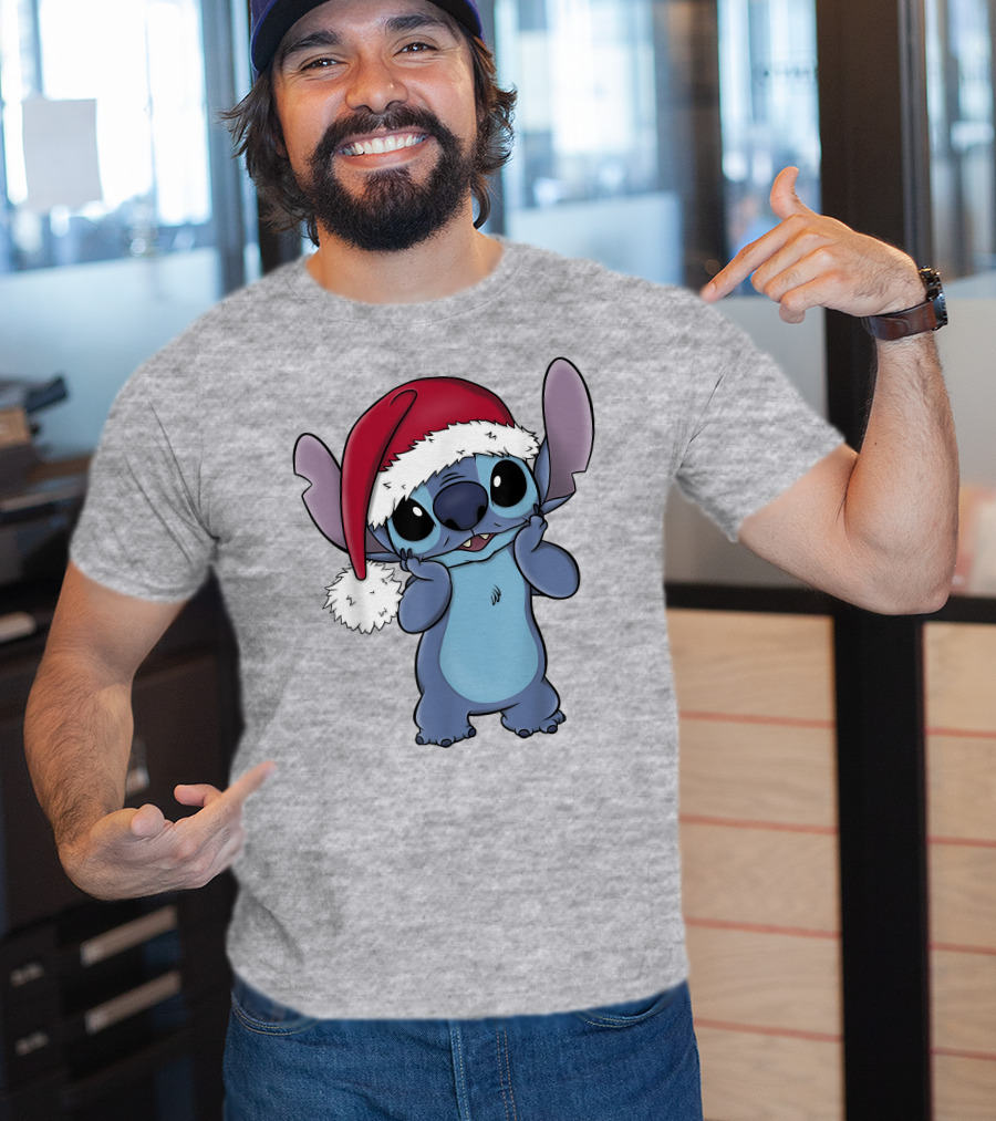 Lilo And Stitch Disney Christmas Santa Hat Stitch T-Shirt