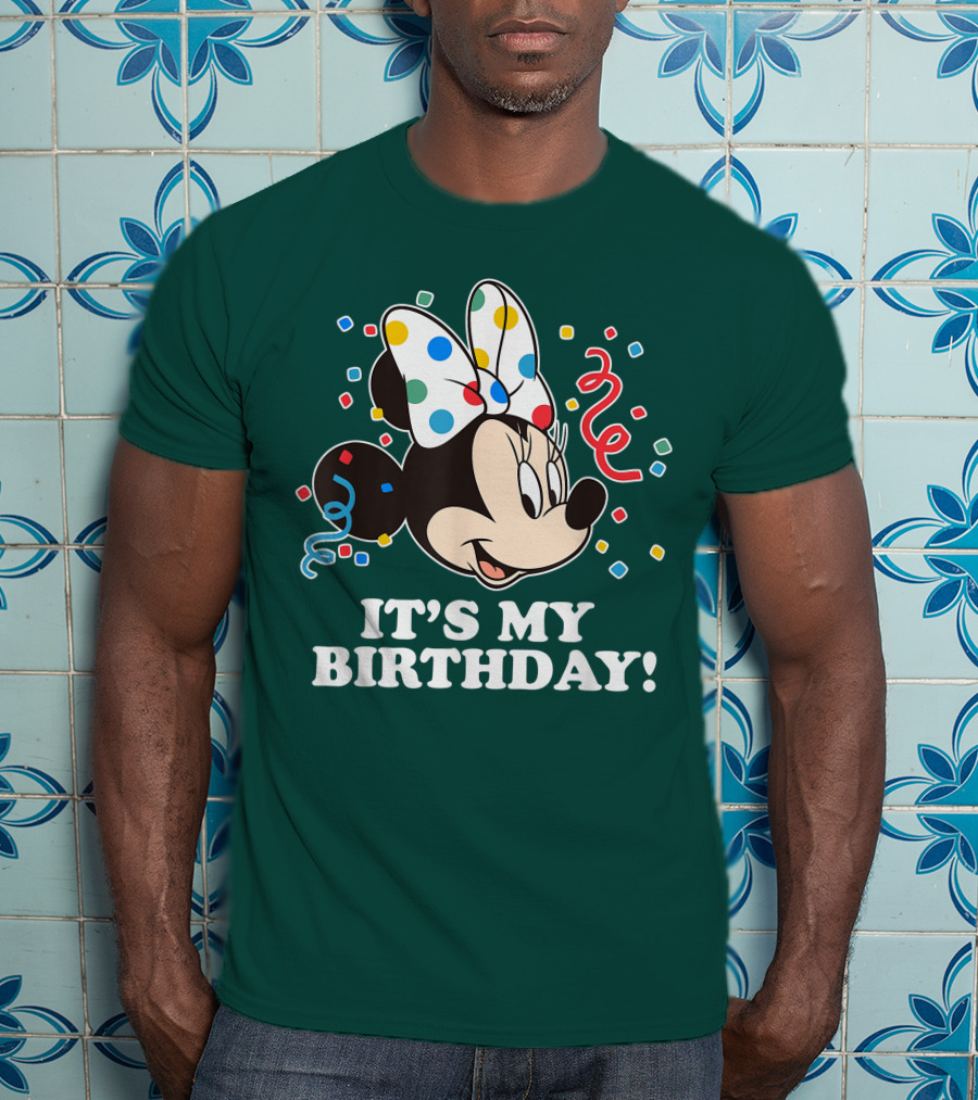 Disney Minnie Mouse It's My Birthday Celebration Confetti Bow Fun T-Shirt