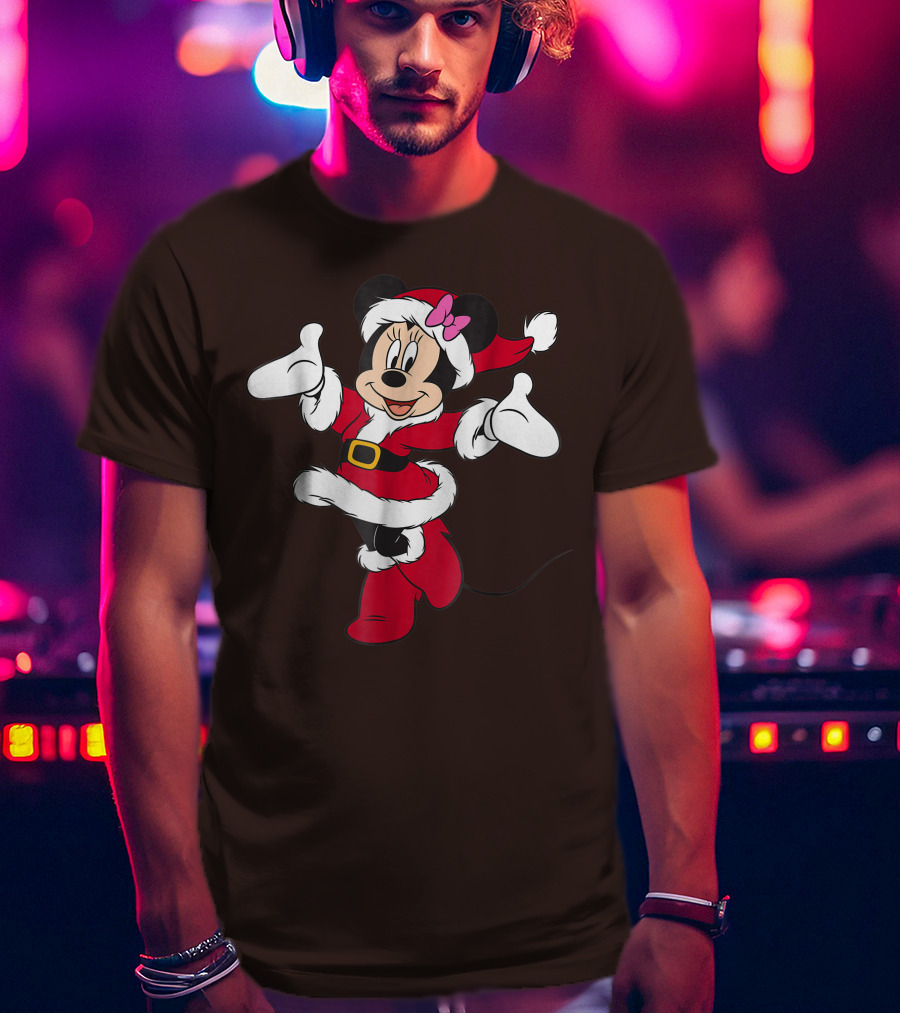 Disney Holiday Santa Minnie Mouse Christmas T-Shirt