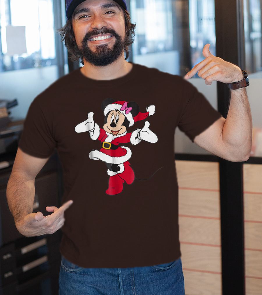 Disney Holiday Santa Minnie Mouse Christmas T-Shirt