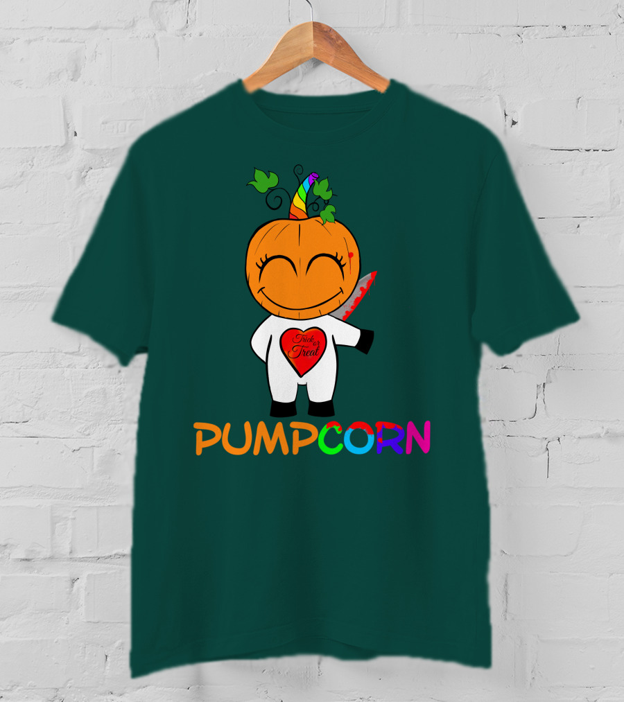 Pumpcorn Trick Or Treat Pumpkin Unicorn T-Shirt