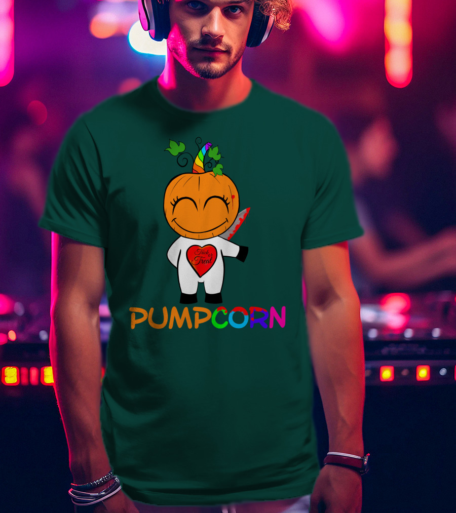 Pumpcorn Trick Or Treat Pumpkin Unicorn T-Shirt