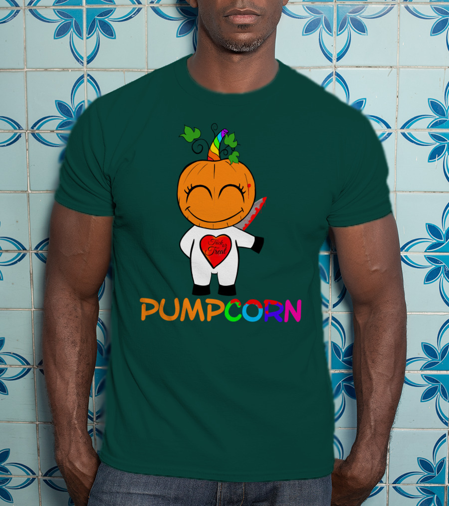 Pumpcorn Trick Or Treat Pumpkin Unicorn T-Shirt