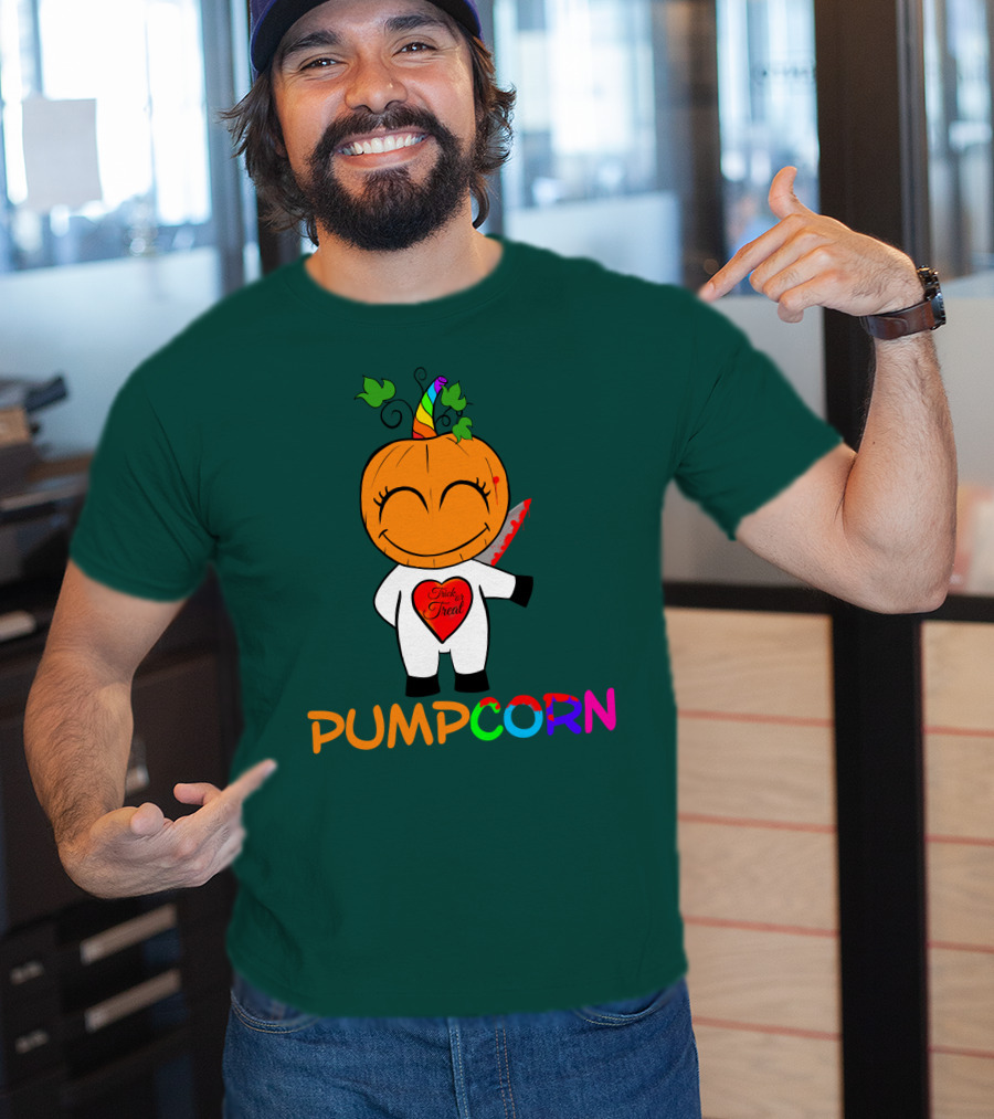Pumpcorn Trick Or Treat Pumpkin Unicorn T-Shirt