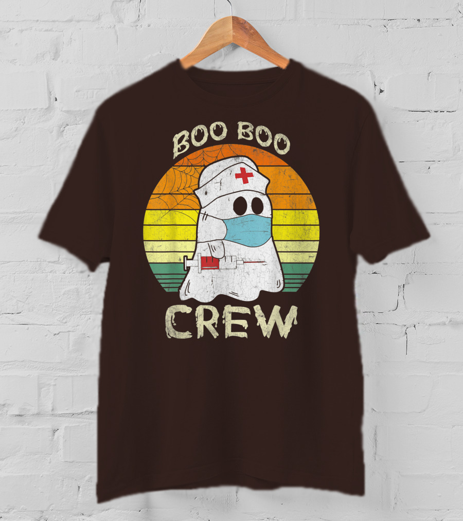 Boo Boo Crew Ghost Nurse With Mask And Syringe T-Shirt