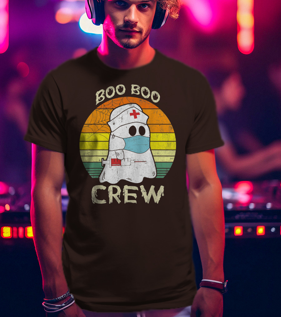 Boo Boo Crew Ghost Nurse With Mask And Syringe T-Shirt