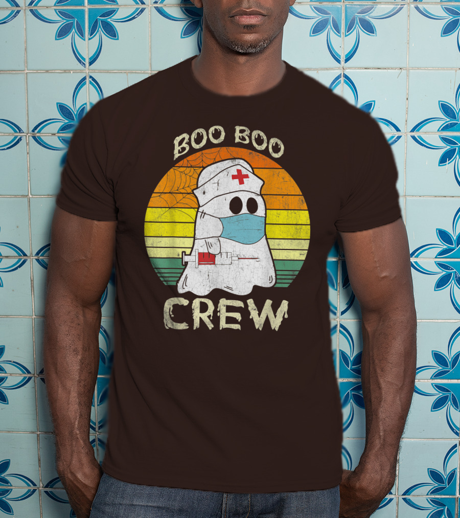 Boo Boo Crew Ghost Nurse With Mask And Syringe T-Shirt