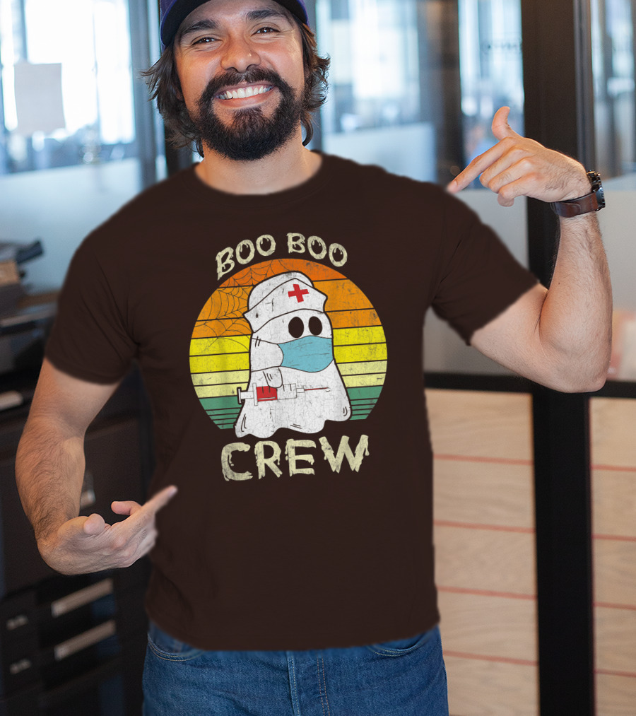 Boo Boo Crew Ghost Nurse With Mask And Syringe T-Shirt