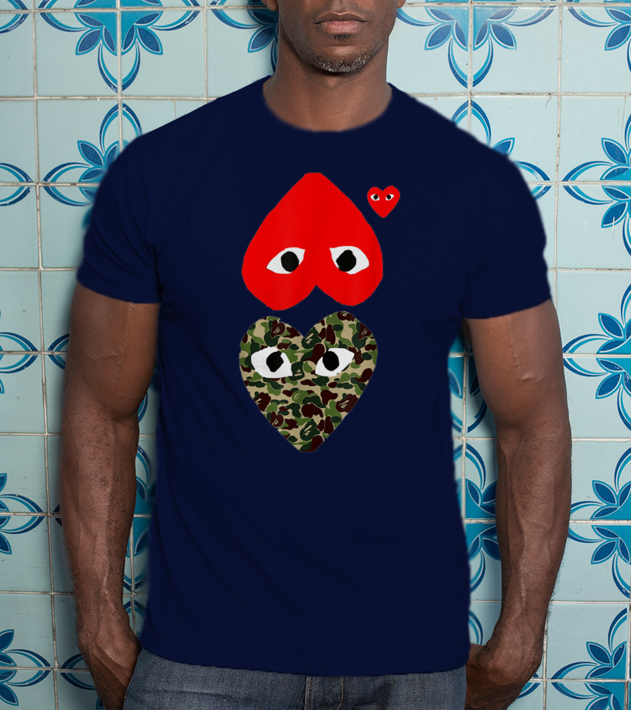 Comme Des Garçons Play Heart Camouflage Eyes T-Shirt