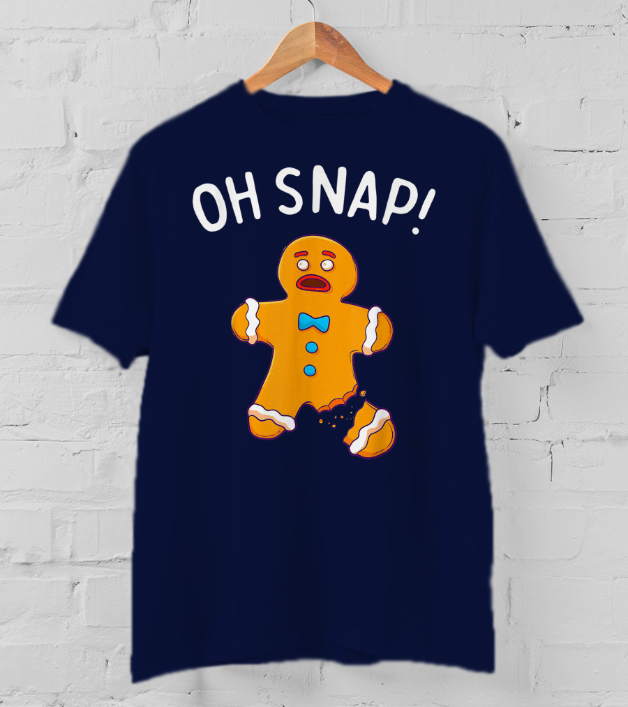 Gingerbread Man Oh Snap Funny Christmas Cookie Baking T-Shirt