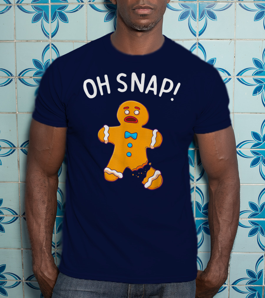 Gingerbread Man Oh Snap Funny Christmas Cookie Baking T-Shirt