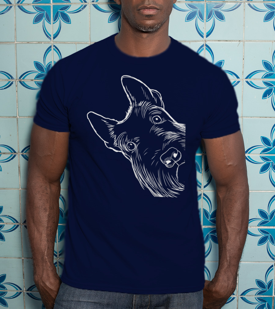 Funny Scottish Terrier Scottie Dog Peeking T-Shirt