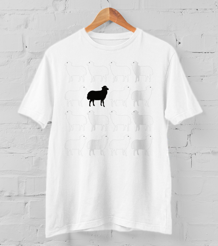 Holiday Black Sheep Amidst White Sheep Holiday Memorabilia T-Shirt