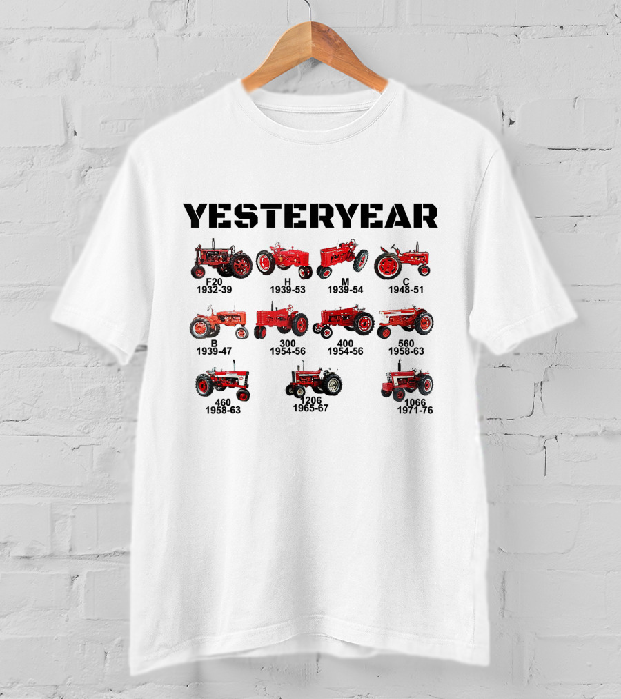 Yesteryear F20 H M C B A 400 300 560 460 206 1066 Vintage Red Tractor Series T-Shirt