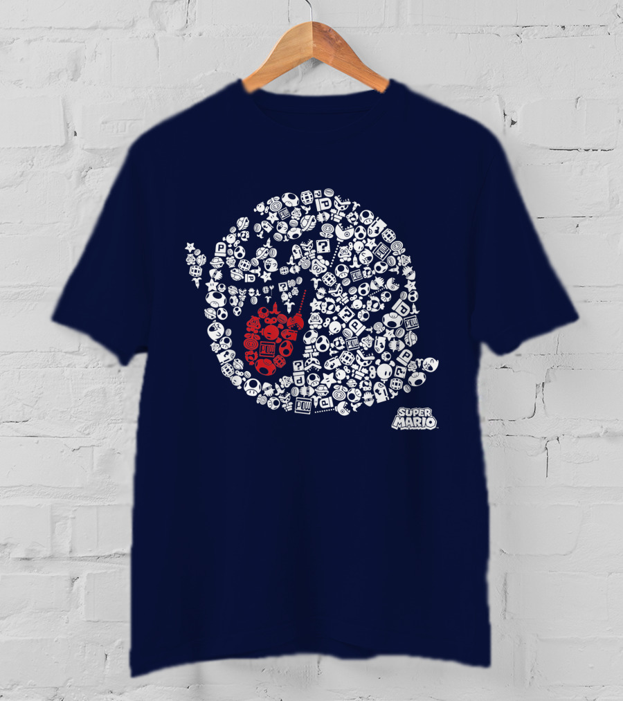 Super Mario Boo Icon With Game Elements T-Shirt