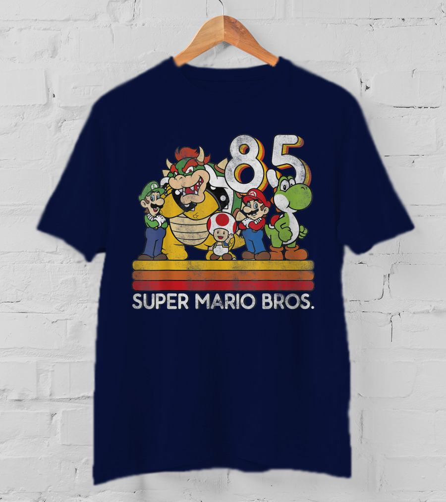 Super Mario Bros. 85 Retro Character Line Up T-Shirt