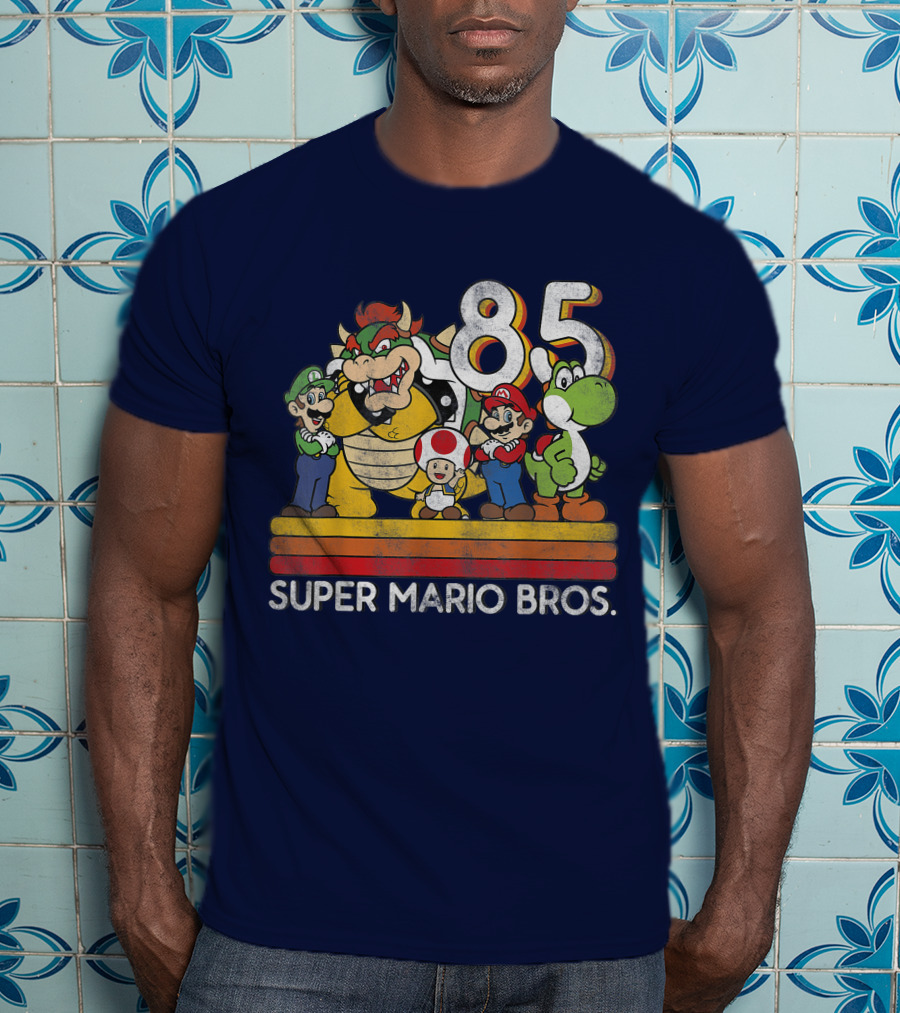 Super Mario Bros. 85 Retro Character Line Up T-Shirt
