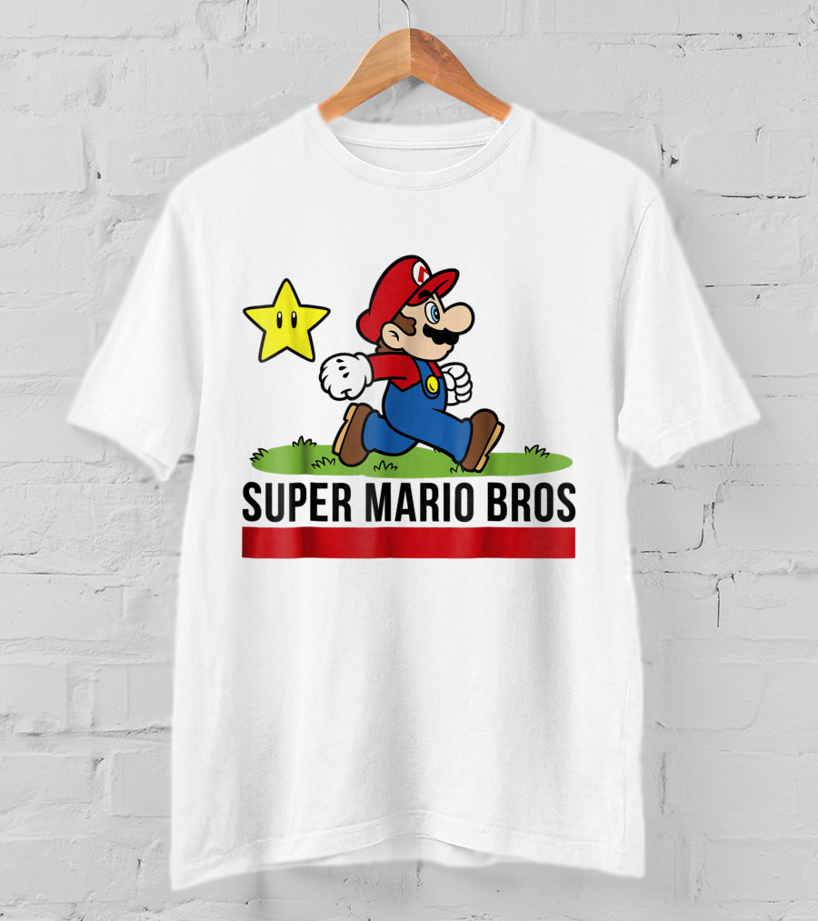 Super Mario Bros Star Walking Fun Iconic T-Shirt