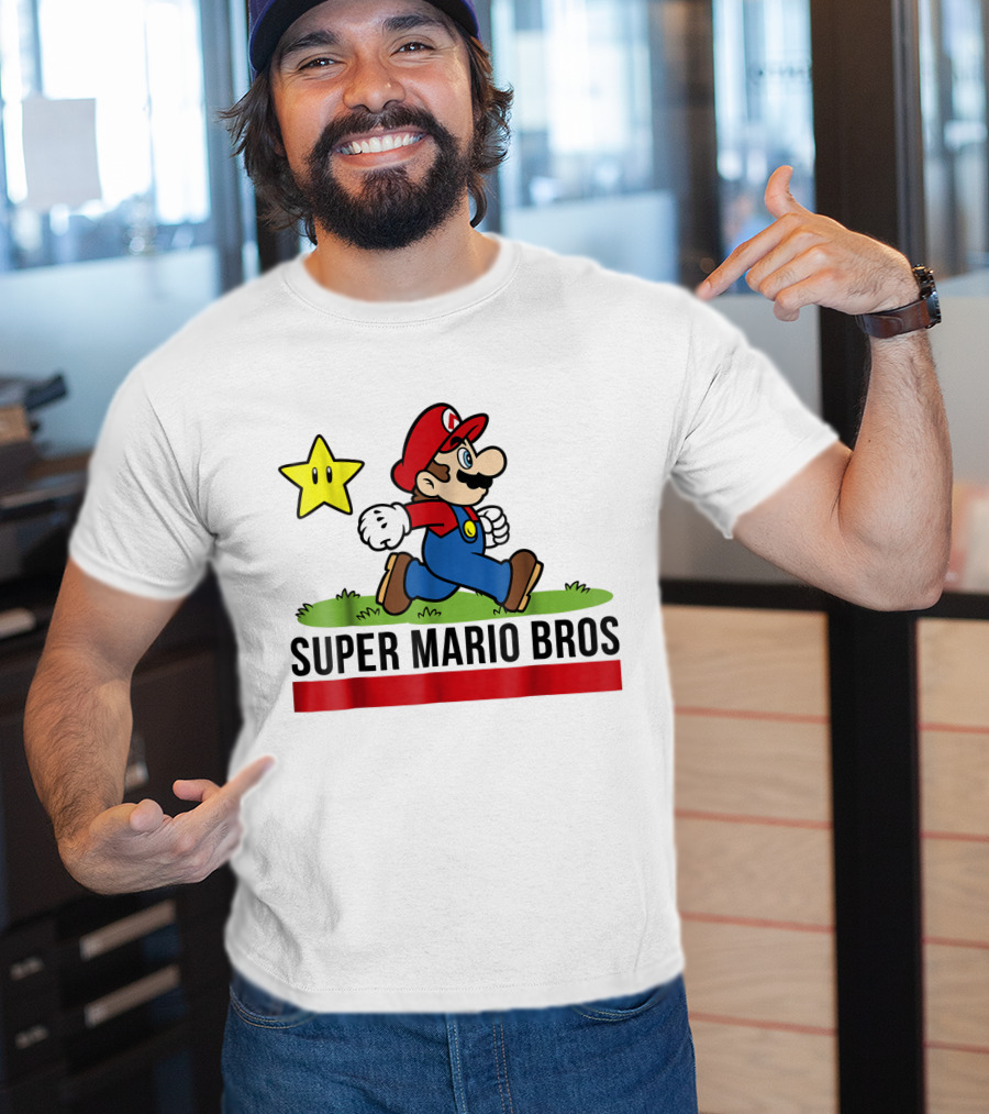 Super Mario Bros Star Walking Fun Iconic T-Shirt