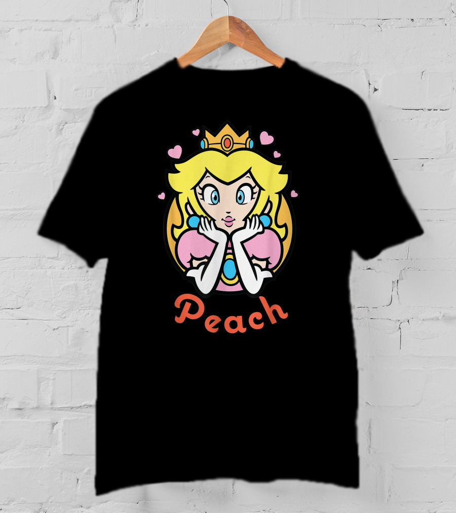 Super Mario Princess Peach With Hearts T-Shirt