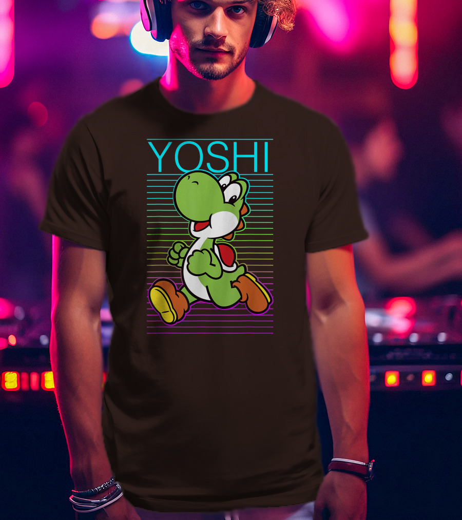 Yoshi Retro Gradient Fade Super Mario T-Shirt