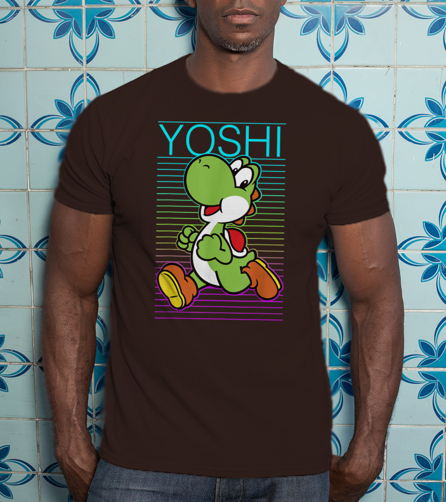 Yoshi Retro Gradient Fade Super Mario T-Shirt