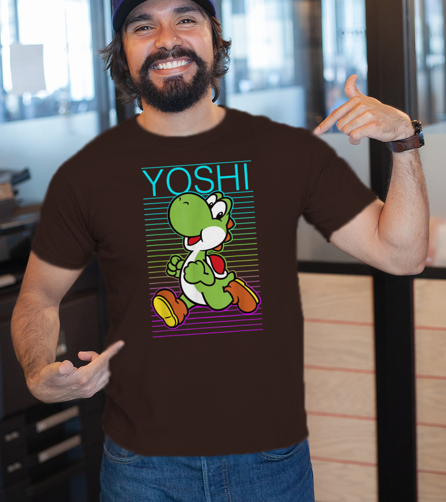Yoshi Retro Gradient Fade Super Mario T-Shirt