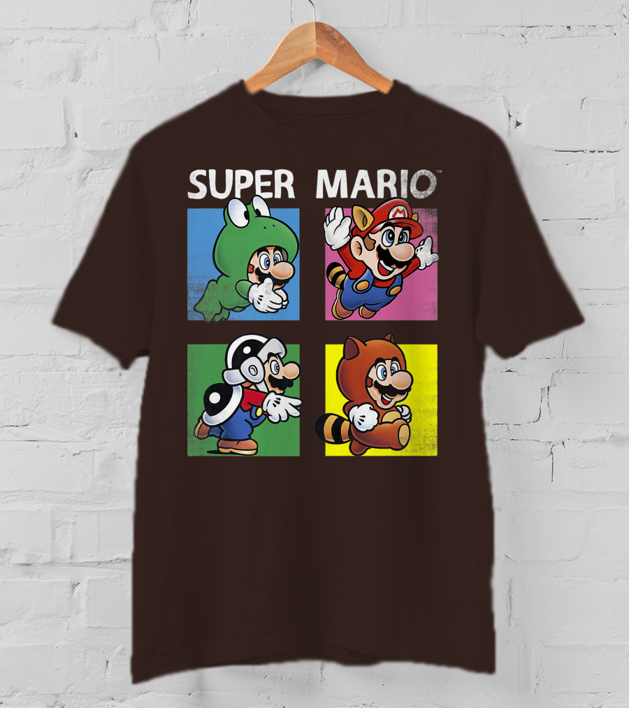 Super Mario Frog Tanooki Hammer Raccoon Costumes T-Shirt
