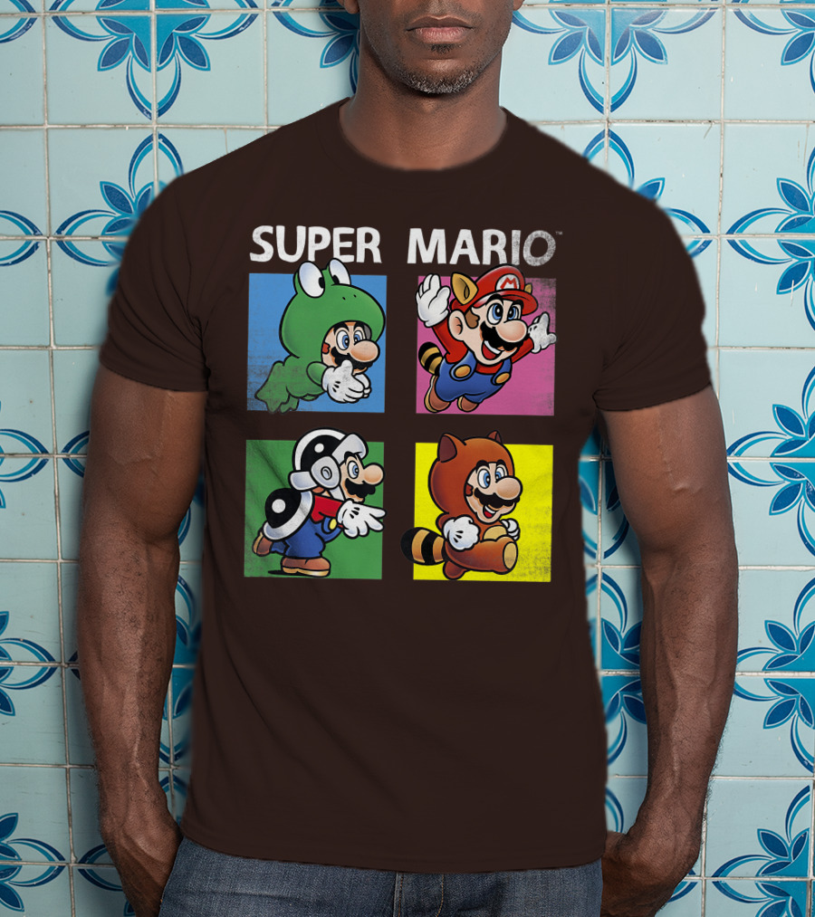 Super Mario Frog Tanooki Hammer Raccoon Costumes T-Shirt