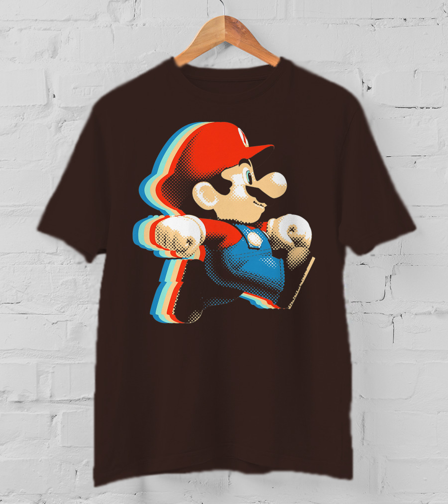 Funny Super Mario Comic Style Mario Run Premium Holidays Retro Gaming T-Shirt