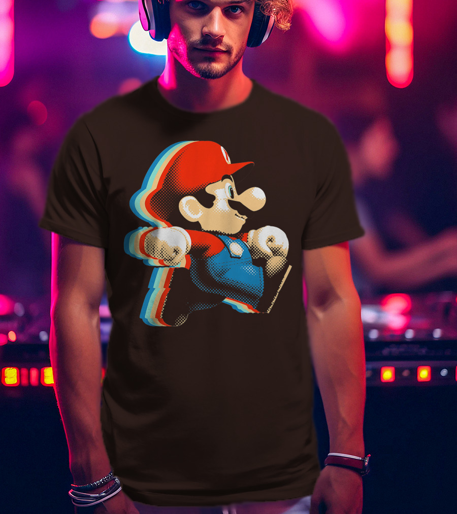 Funny Super Mario Comic Style Mario Run Premium Holidays Retro Gaming T-Shirt