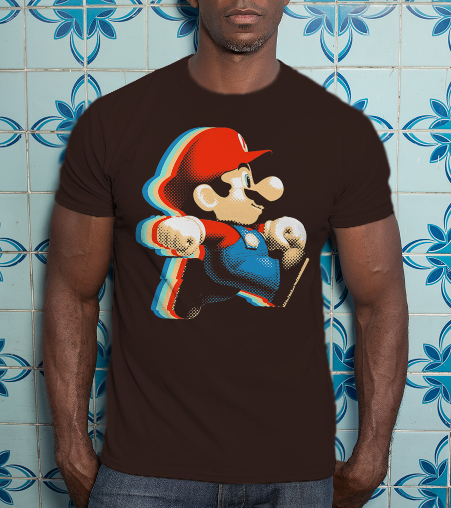 Funny Super Mario Comic Style Mario Run Premium Holidays Retro Gaming T-Shirt