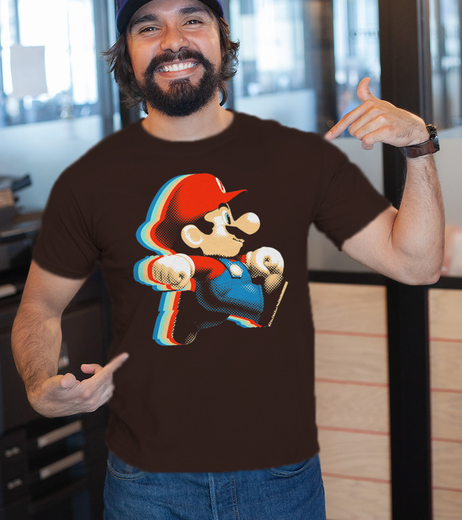 Funny Super Mario Comic Style Mario Run Premium Holidays Retro Gaming T-Shirt