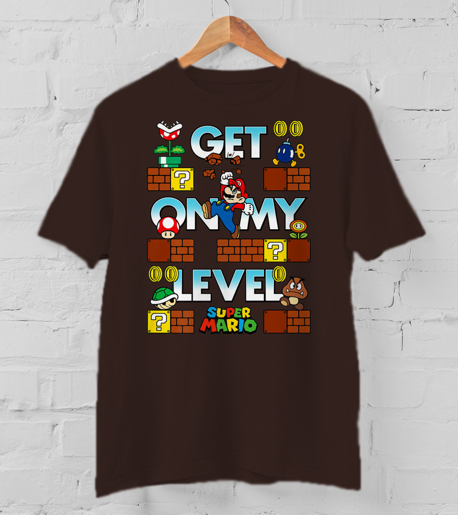 Super Mario Get On My Level With Iconic Game Characters T-Shirt