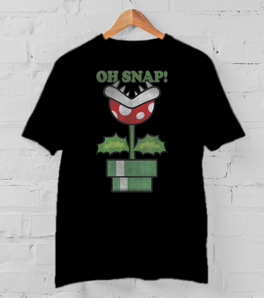 Oh Snap Piranha Plant Christmas Super Mario T-Shirt