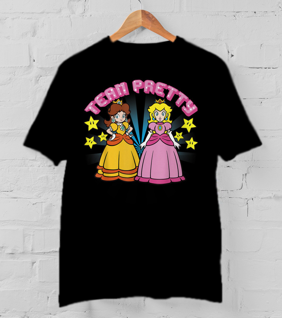 Super Mario Princess Peach And Daisy Team Pretty Stars T-Shirt