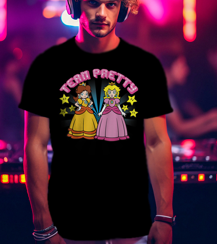 Super Mario Princess Peach And Daisy Team Pretty Stars T-Shirt