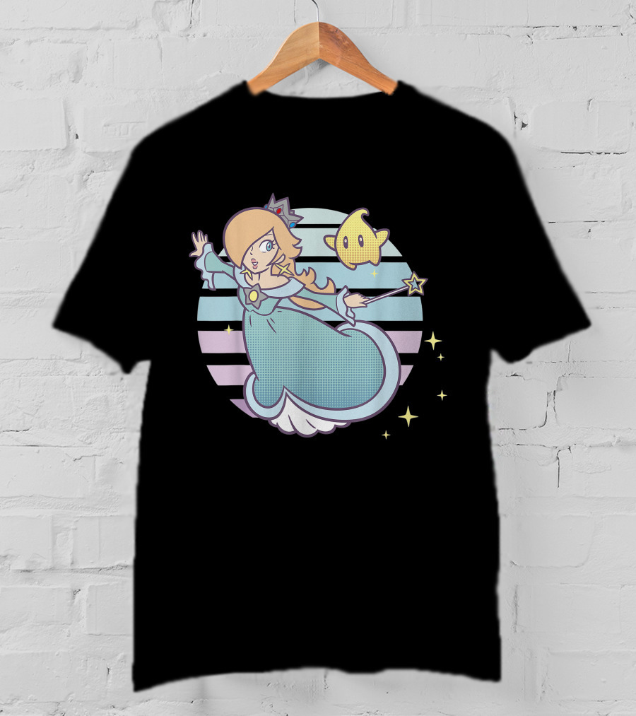 Super Mario Rosalina Luma Pastel Stripes Stars T-Shirt