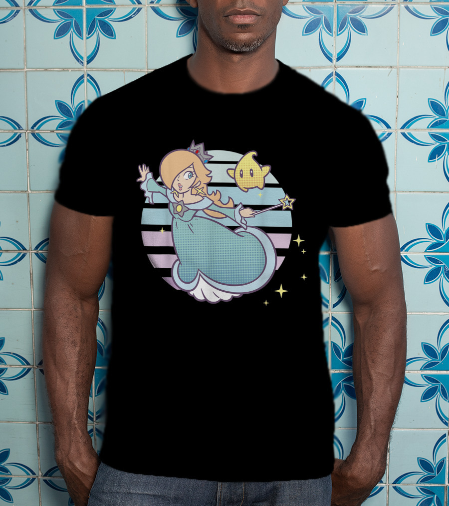 Super Mario Rosalina Luma Pastel Stripes Stars T-Shirt