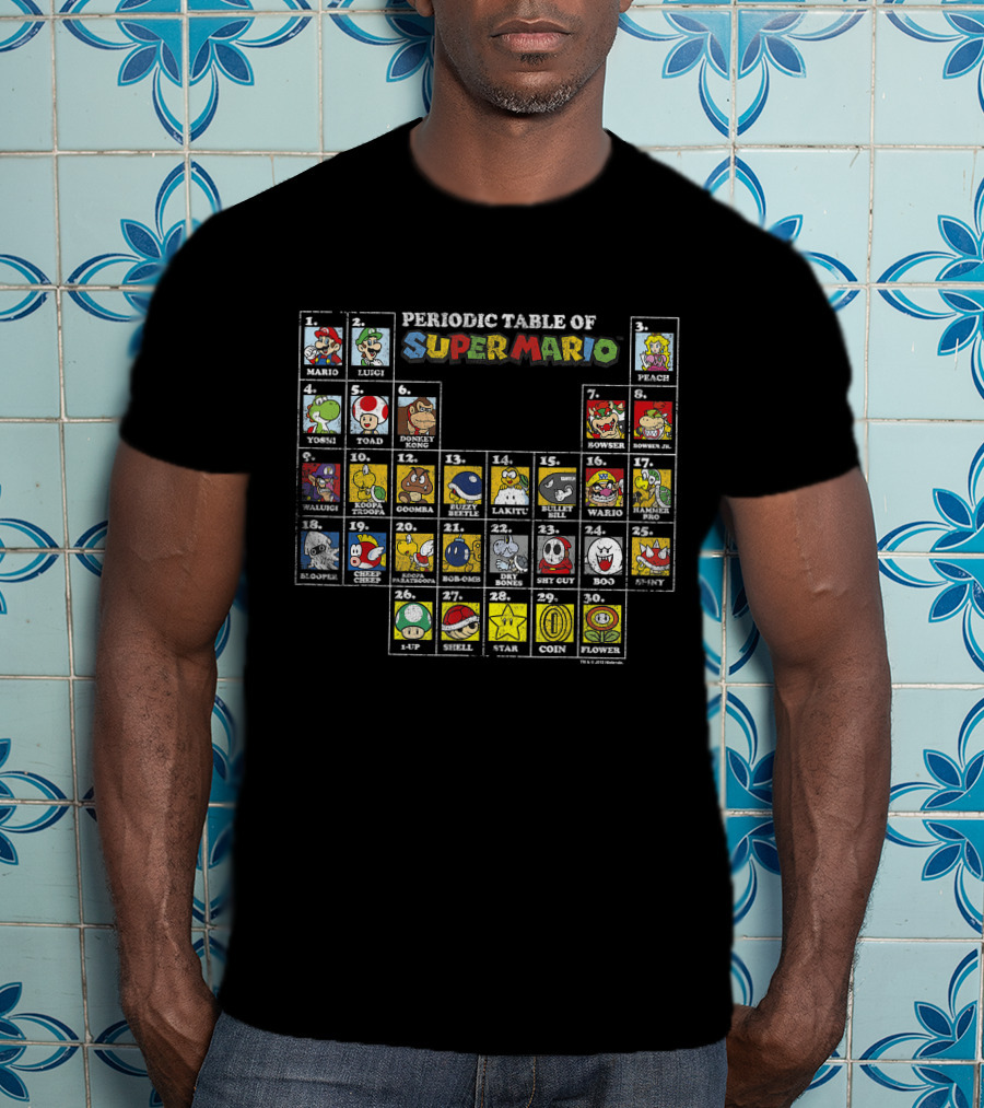 Periodic Table Of Super Mario Characters And Items T-Shirt