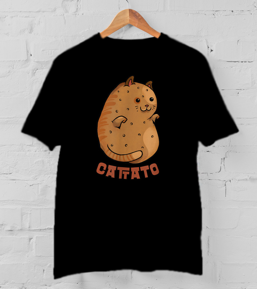 Funny Vegan Cat Potato Catato For Animal Owners T-Shirt