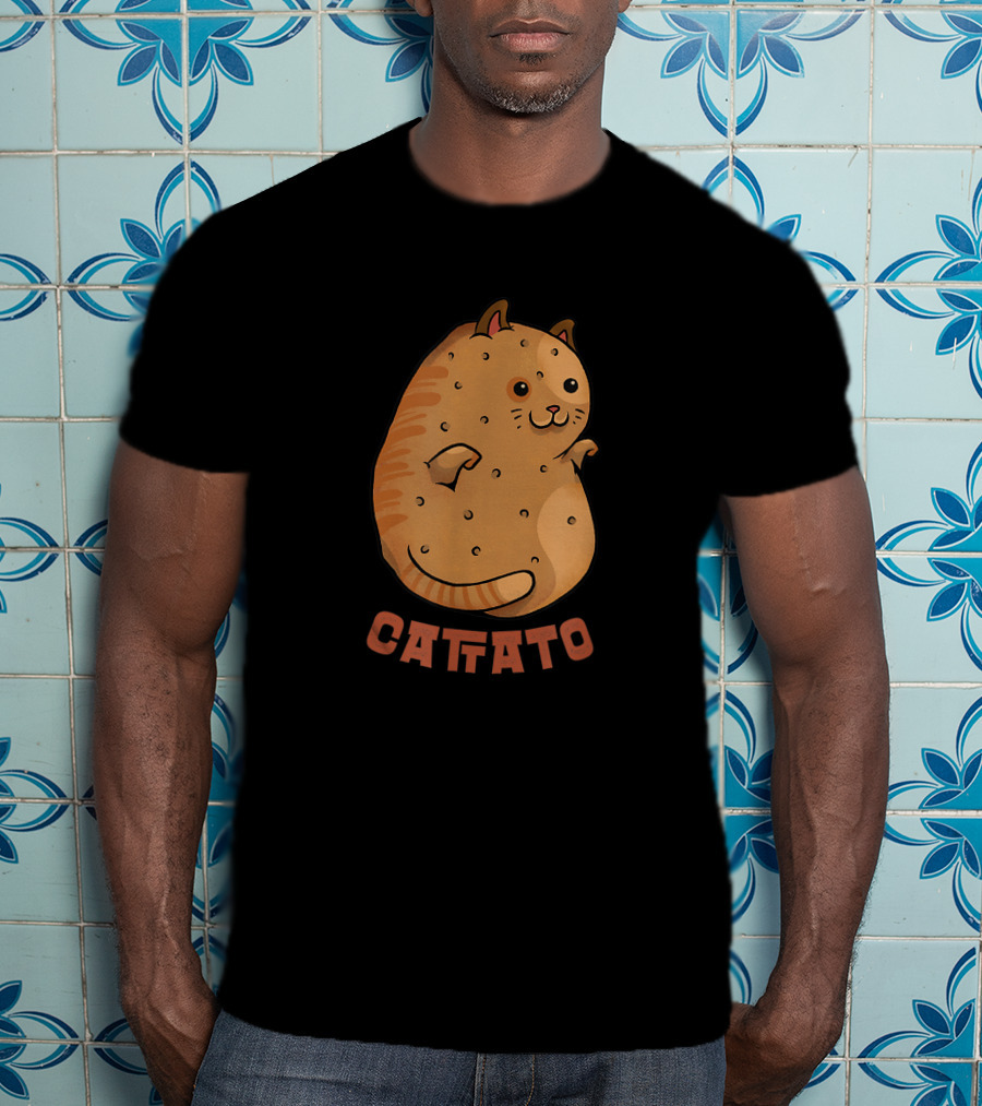 Funny Vegan Cat Potato Catato For Animal Owners T-Shirt