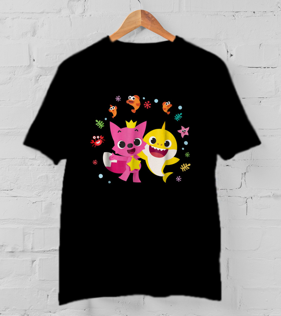 Pinkfong And Baby Shark Sea Adventure With Fish And Starfish T-Shirt