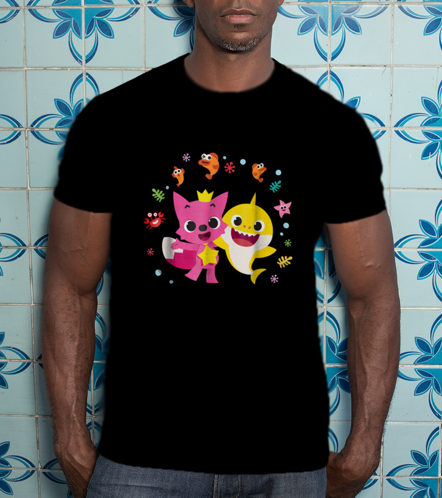 Pinkfong And Baby Shark Sea Adventure With Fish And Starfish T-Shirt