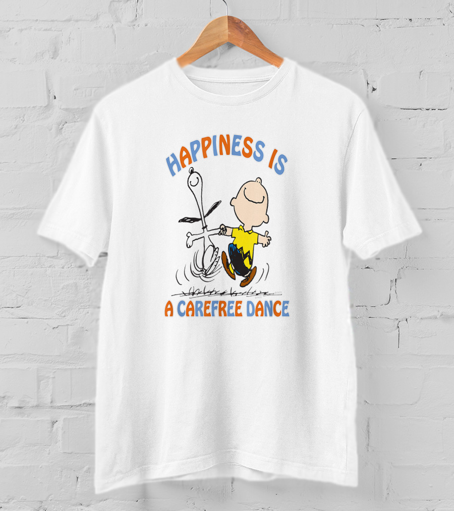 Happiness Is A Carefree Dance Peanuts Snoopy And Charlie Brown T-Shirt