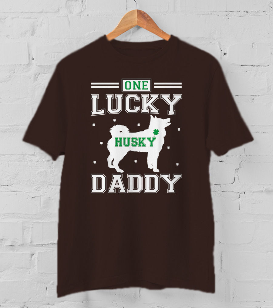 One Lucky Husky Daddy St Patricks Day T-Shirt